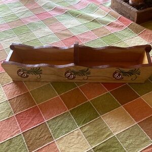 Unique hand painted (toll painting) wood basket